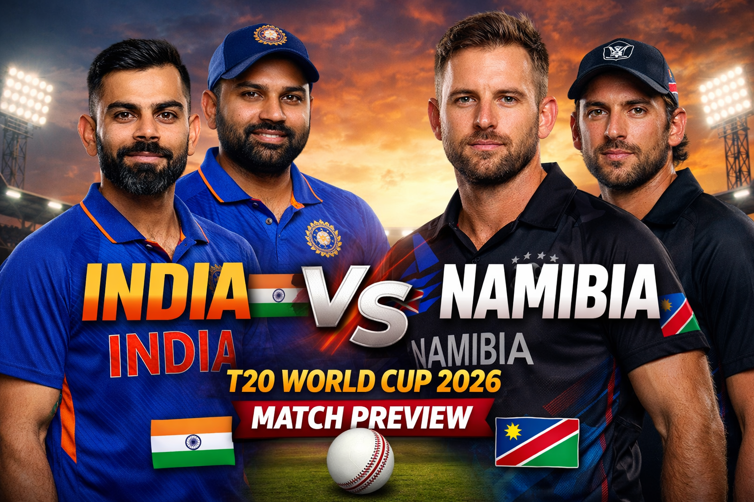 India vs Namibia Match Preview T20 World Cup 2026: Full Team, Pitch Report, Playing XI & Prediction